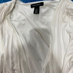 Cream mock wrap heavy weight jersey